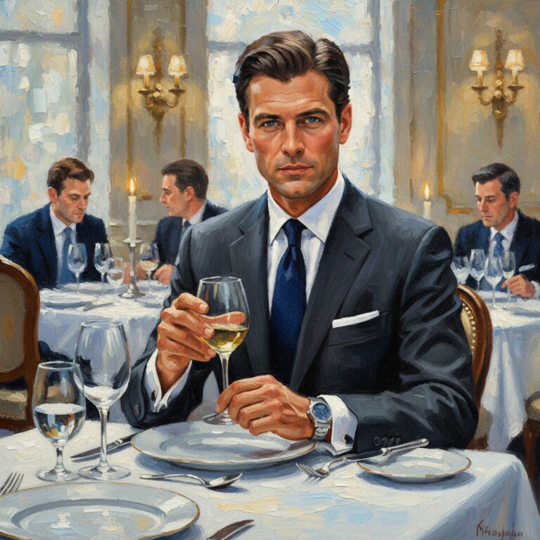 Elegancja w cieniu szarości – klasyczny garnitur na wykwintną kolację