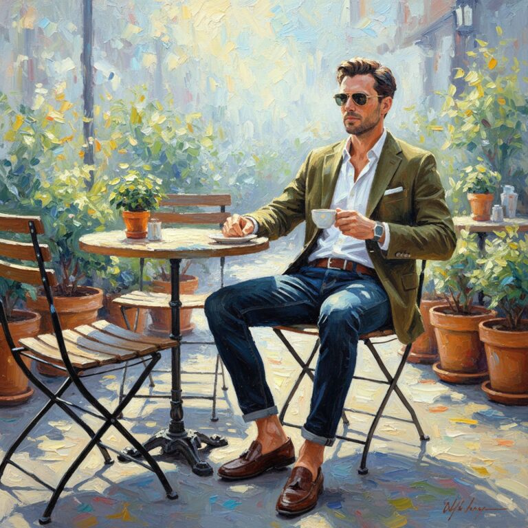 Stylowy casual na popołudnie – oliwkowa marynarka z zamszu w codziennym zestawie