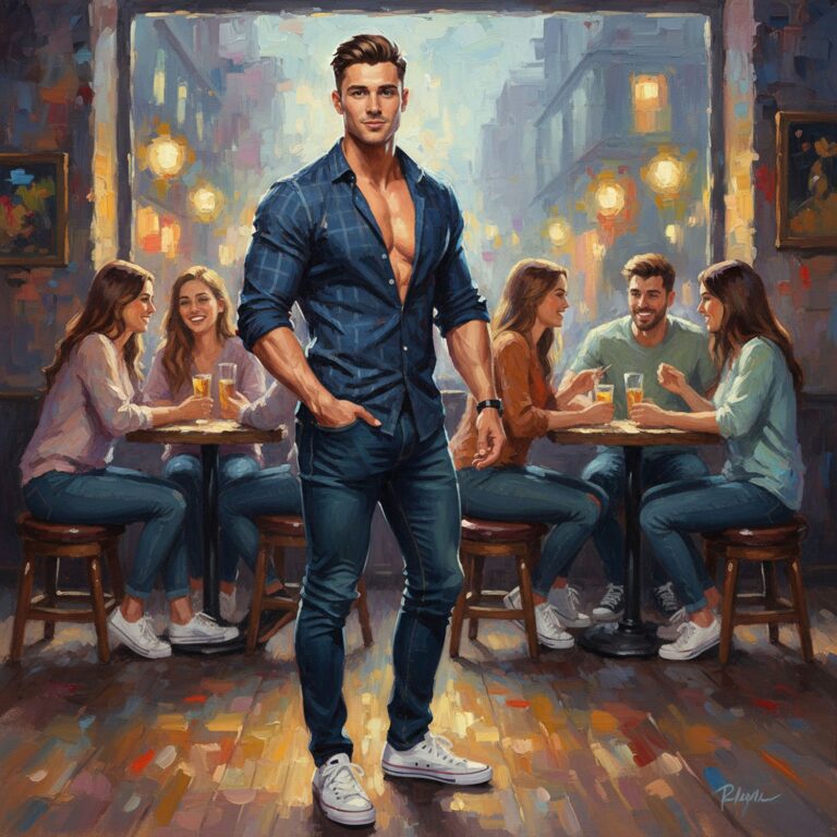 Dopasowana koszula w kratę granatową – klucz do stylowego wieczoru z przyjaciółmi