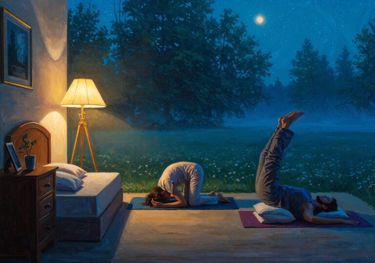 Relaks przed snem – delikatne asany jogi na głęboki odpoczynek