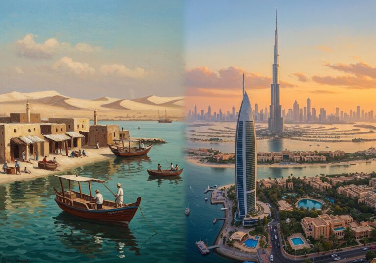 Od wioski poławiaczy pereł do futurystycznej metropolii – transformacja Dubaju w ostatnich dekadach