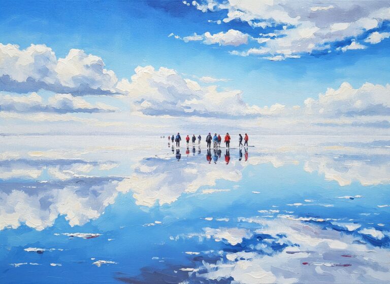 Salar de Uyuni w porze deszczowej – największe lustro świata w Boliwii