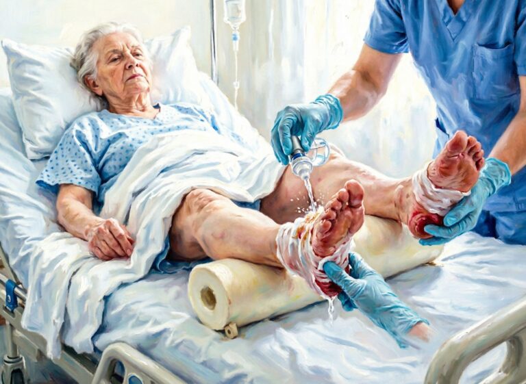 Odleżyny pięt i kostek u osób unieruchomionych – jak odkażanie i odciążenie stymulują odbudowę tkanek